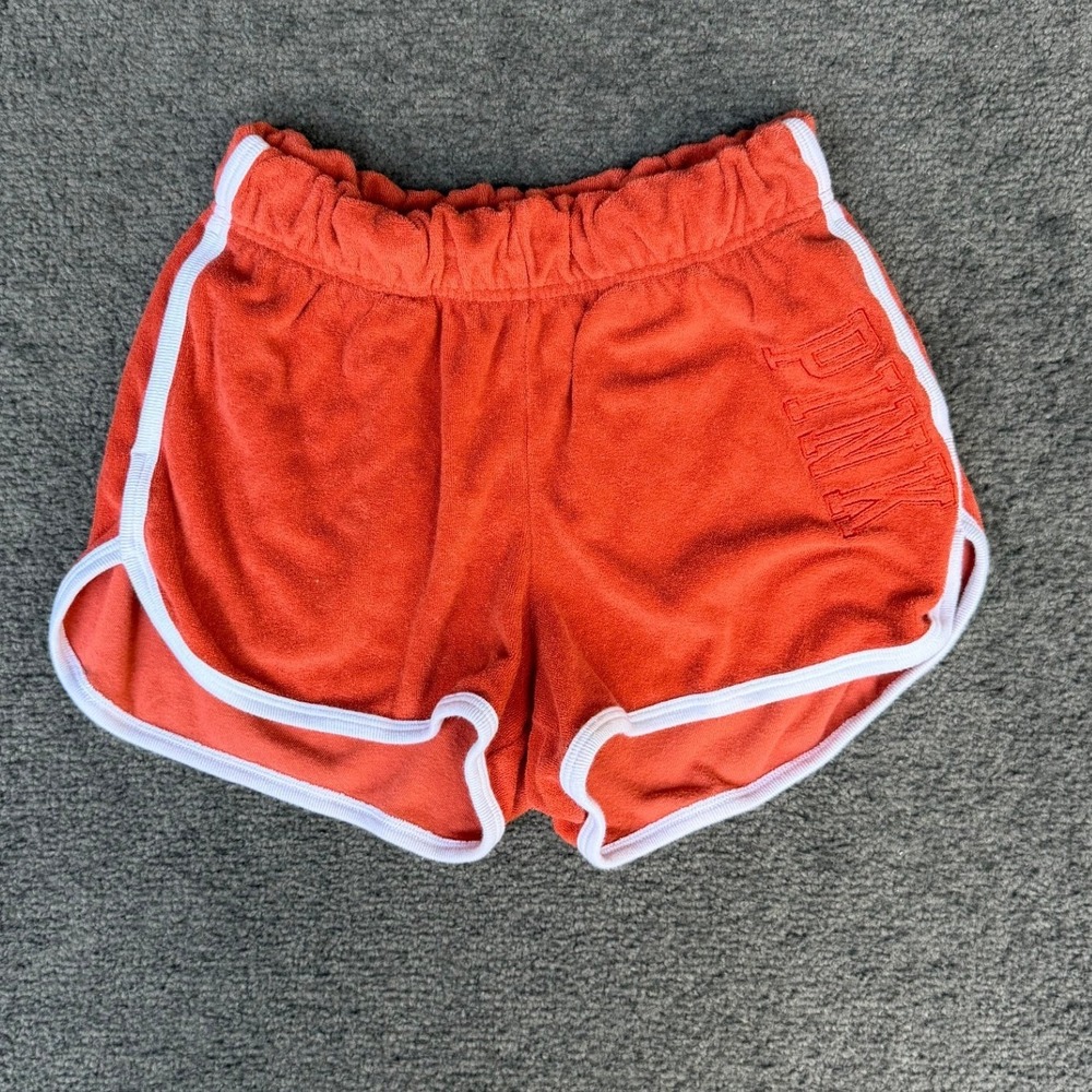 Victoria's Secret PINK Orange Terry Cloth‎ Dolphin Shorts XS Athletic Lounge